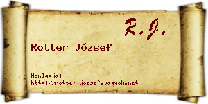Rotter József névjegykártya